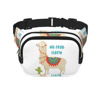 Marsupio unisex alla moda con simpatico motivo lama e cactus, elegante marsupio per allenamenti, corsa, viaggi ed escursioni, Nero , Taglia unica