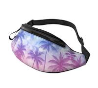 Marsupio unisex carino e sognante con fondo testurizzato, misura regolabile, motivo palme, borsa a tracolla stampata alla moda per turisti, borsa leggera e resistente al furto per visite turistiche
