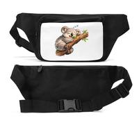 Marsupio unisex con koala che abbraccia il ramo di albero, nero