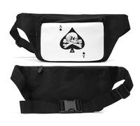 Marsupio unisex con logo asso di picche teschio nero