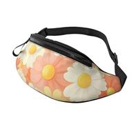 Marsupio unisex con motivo floreale, misura regolabile, motivo margherita, borsa a tracolla stampata alla moda, borsa a tracolla per turisti, borsa leggera e resistente al furto per visite, A38