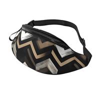 Marsupio unisex con stampa a zigzag, accessorio da viaggio per occhiali da sole, portafogli, passaporti e chiavi