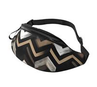 Marsupio unisex con stampa a zigzag, regolabile, sicuro, per viaggi, escursionismo, ciclismo e corsa