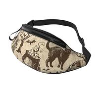 Marsupio unisex con stampa cappello da strega, regolabile, sicuro per viaggi, escursionismo, ciclismo e corsa