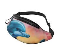 Marsupio unisex con stampa delfini innamorati, regolabile, sicuro, per viaggi, escursionismo, ciclismo e corsa