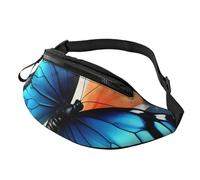 Marsupio unisex con stampa di farfalle blu, accessorio da viaggio per occhiali da sole, portafogli, passaporti e chiavi