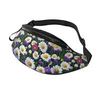 Marsupio unisex con stampa di fiori selvatici e fiordalisi margherite, leggero ed elegante, per viaggi, escursionismo, ciclismo, corsa