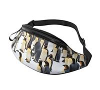 Marsupio unisex con stampa pinguini nella neve, accessorio da viaggio per occhiali da sole, portafogli, passaporti e chiavi