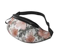 Marsupio unisex con stampa Torre Eiffel e fiori, accessorio da viaggio per occhiali da sole, portafogli, passaporti, chiavi