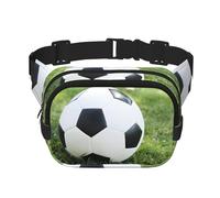 Marsupio unisex regolabile a forma di pallone da calcio, quadrato, doppio strato, per attività all'aperto, viaggi, corsa, escursionismo, Nero , Taglia unica