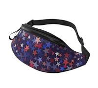 Marsupio unisex regolabile con stampa americana con stelle rosse e blu