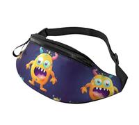 Marsupio unisex regolabile per sport all'aria aperta, unisex, per escursionismo, corsa, ciclismo, Mostro colorato dei cartoni, Taglia unica