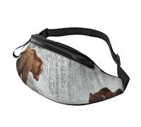 Marsupio unisex regolabile per sport all'aria aperta, unisex, per escursionismo, corsa, ciclismo, Orsi Pesca nel fiume, Taglia unica