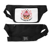 Marsupio unisex You Bake Me Happy Cute Cupcake nero