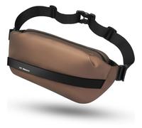 Marsupio Uomo Donna Marsupio Lavoro Marsupio Impermeabile PU Marsupio Sportivo, Marsupio Running con Cinturino Regolabile Rapido, Fanny Pack Bag per Running Ciclismo Campeggio (champagne)