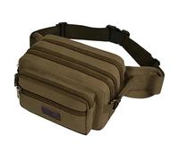 Marsupio Uomo Lavoro, Grande Marsupio con 7 Tasche Bum Bag, Cachi