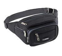 Marsupio Uomo Marsupio con 6 Tasche Marsupio Bum Bag Cintura Regolabile Singola Spalla per Escursionismo Casuale Bicicletta Nera