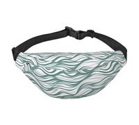 Marsupio verde a righe ondulate adatte per sport, corsa, viaggi, attività all'aperto, unisex, Striscia ondulata verde, Taglia unica, Zaino da bici