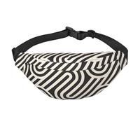 Marsupio verde a righe ondulate adatte per sport, corsa, viaggi, attività all'aperto, unisex, Texture curva nera, Taglia unica, Zaino da bici