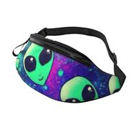 Marsupio verde con stampa aliena per viaggi, escursionismo, ciclismo e corsa, festival, confezione unisex