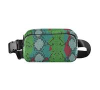 Marsupio verde Serpentine Fashion Marsupio per donne uomini piccola borsa a tracolla con cinghia regolabile per lo shopping sport lavoro, Serpentina Verde, Taglia unica
