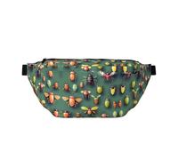 Marsupio versatile con fiori e piante, tasche con cerniera, ideale per viaggi, corsa, escursionismo e ciclismo, Atlante degli insetti, Taglia unica