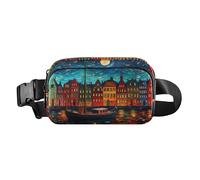 Marsupio Village by The River Side Under Starry Sky Outdoor Marsupio a tracolla, Multicolore, Taglia unica, casual