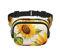 Marsupio vintage a doppio strato con girasole per giornali, unisex, regolabile, per viaggi, escursionismo, corsa, ciclismo, festival