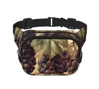 Marsupio vintage a doppio strato, stile rustico, con frutta, unisex, regolabile, per viaggi, escursionismo, corsa, ciclismo, festival