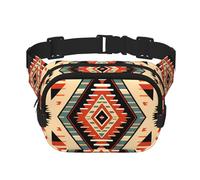 Marsupio vintage azteco a doppio strato, stile etnico, unisex, regolabile, per viaggi, escursionismo, corsa, ciclismo, festival