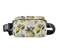 Marsupio vintage con rami di limone, beige, da donna, impermeabile, luminoso, con rami di limone vintage, beige, 20,3 x 13,5 x 5,8 cm, divertente, carino, rami di limone vintage, Rami di Limone