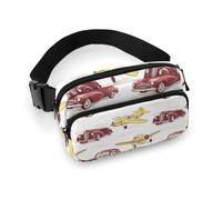 Marsupio vintage con stampa di aereo, borsa a tracolla da donna, alla moda