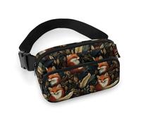 Marsupio vintage con stampa di volpe e foresta, borsa a tracolla da donna, alla moda