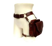 Marsupio Vintage da Donna Medievale, Marsupio Steampunk in Pelle Pu Marsupio Regolabile Retro Marsupio con Bottoni Rivetti Borsa da Gamba Sport all'Aria Aperta, Verde, Lapp Stile Medievale
