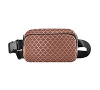 Marsupio vintage floreale in oro rosa alla moda per donne e uomini, resistente all'acqua, borsa da cintura con tracolla regolabile per lo shopping, lo sport, il lavoro, Oro rosa floreale vintage, 1