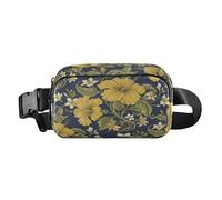 Marsupio vintage giallo Malaysia Bunga Raya alla moda borsa a tracolla per donne uomini adolescenti borsa a tracolla impermeabile antifurto marsupio con cinghia regolabile per lo shopping