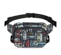 Marsupio vintage of Radio Boombox multifunzione per viaggi, sport, corsa, stampa radio, marsupio, borsa da cintura per donne, uomini, ragazze e ragazzi, Colore, XL, Organizer per borse