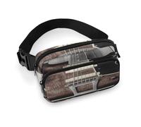 Marsupio vintage per chitarra, borsa a tracolla con cerniera e cinghia regolabile