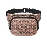 Marsupio vintage unisex regolabile in vita quadrata a doppio strato per attività all'aperto, viaggi, corsa, escursionismo, Nero , Taglia unica