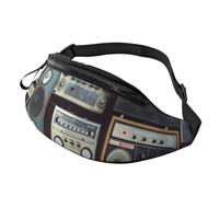 Marsupio vintage Wall of Radio Boombox per uomo donna borsa a tracolla marsupio impermeabile sport marsupio outdoor hip pack
