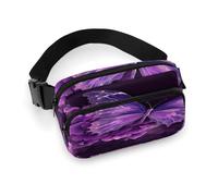 Marsupio viola con farfalla floreale con cinghia regolabile alla moda per sport all'aria aperta escursionismo