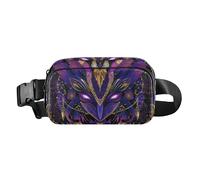 Marsupio viola con maschera dei tarocchi mistero alla moda per donne, uomini e adolescenti, grande capacità, borsa a tracolla essenziale da viaggio con cinturino regolabile per allenamento, corsa