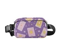 Marsupio viola con oroscopo dei tarocchi carino, per donne, uomini, adolescenti, mini marsupio da corsa con cinturino regolabile per ciclismo, escursionismo, palestra