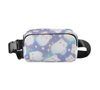 Marsupio viola Dream Bear Star alla moda per uomo donna piccolo marsupio con cinghia regolabile per viaggi vacanze corsa, Stella dell'orso sogno viola, 1 size