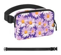 Marsupio viola Little Daisy per donne e uomini, borsa a tracolla con tasche con cerniera, marsupio impermeabile con cinturino regolabile per allenamento, corsa, viaggi, escursionismo, multicolore,