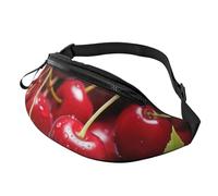 Marsupio volante con strega di Halloween, per donne e uomini, alla moda, regolabile, per allenamento, corsa, viaggi, stile casual, ciliegie rosse, Taglia unica