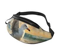 Marsupio volante con strega di Halloween, per donne e uomini, alla moda, regolabile, per allenamento, corsa, viaggi, stile casual, Dipinto di un gabbiano, Taglia unica