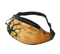 Marsupio volante con strega di Halloween, per donne e uomini, alla moda, regolabile, per allenamento, corsa, viaggi, stile casual, Festa di Halloween arancione, Taglia unica