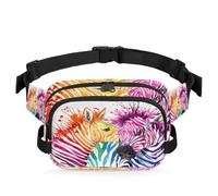 Marsupio zebrato carino per donne, uomini, ragazze, ragazzi, bambini, colorato zebra, marsupio per corsa, sport, escursionismo, borsellino da cintura, Colore, XL, Organizer per borse