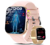 Marsyu Smartwatch Donna con ECG/ li m a/Acido Urico/HRV/Sonno/BMI/Temperatura Corporea/Cardiofrequenzimetro,1,97" AMOLED Pressione Sanguigna Orologio Fitness con Chiamate, Pulsante SOS